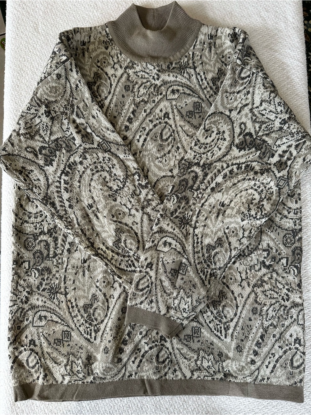 Robert Scott Ltd Lambswool Paisley Sweater Size M